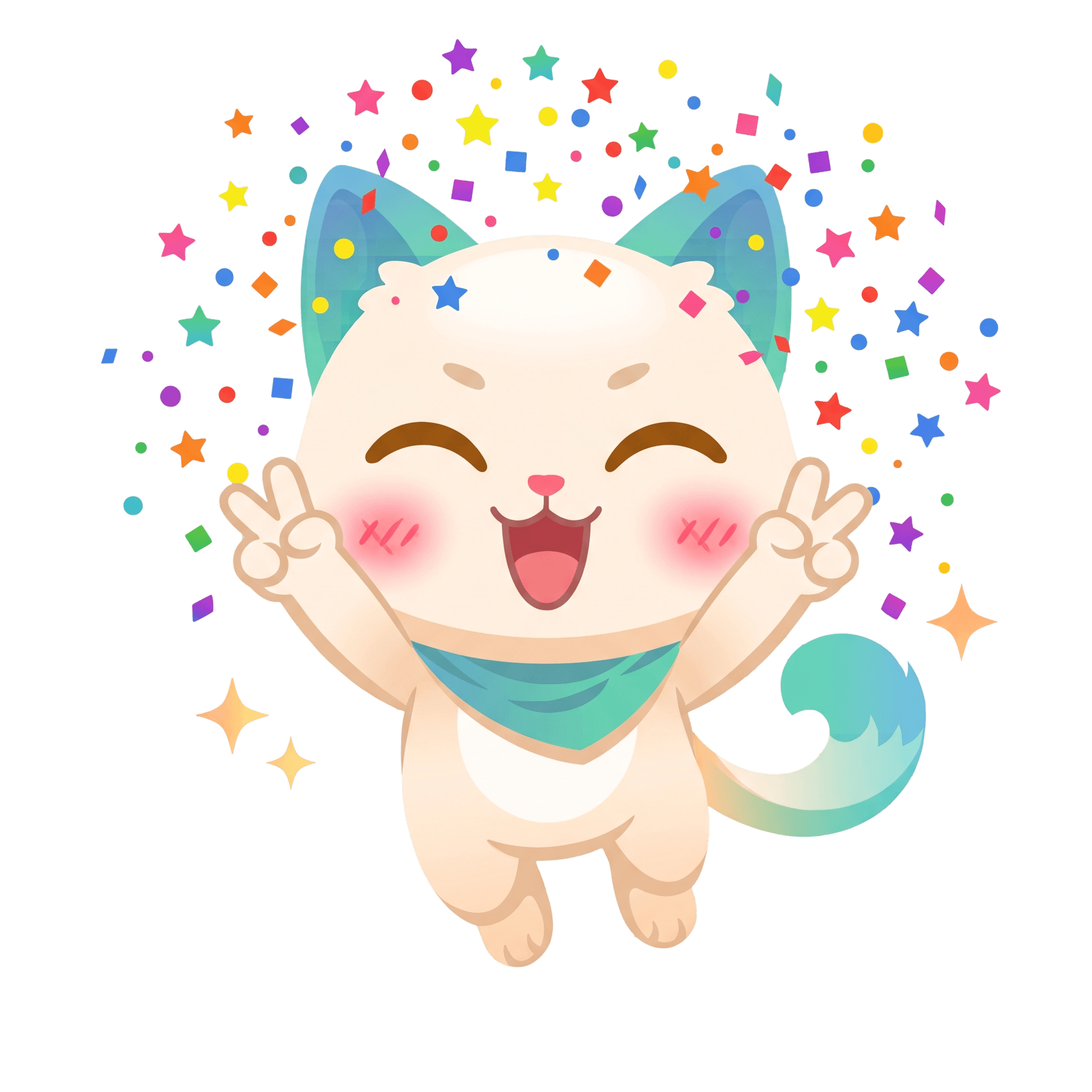 QuietSpace mascot celebrating